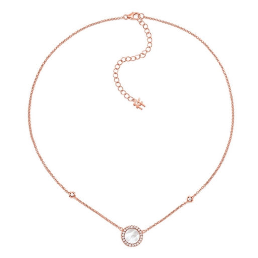Heart4Heart Mirrors Silver 925 Rose Gold Plated Short Necklace-